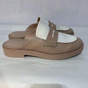 Marc Fisher Burlesk Loafer Mules Shoes Women's Size‎ 9.5M Light Natural